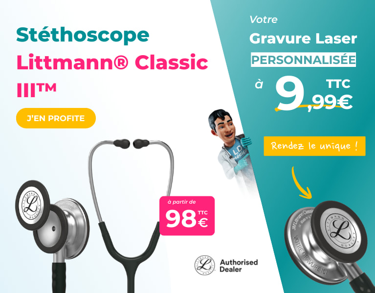 Gravure laser personnalis&eacute;e sur st&eacute;thoscope pour professionnels de sant&eacute;, service certifi&eacute; et durable
